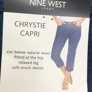 NINE WEST JEANS CHRYSTIE CAPRI DENIM  SIZE 4 NEW WITH TAG - Picture 1 of 6