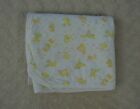 Vintage Carter's Baby Blanket Nursery Rhymes Yellow White Green Cow Moon Dish