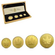 1989 1.85 oz Proof Canadian Gold Maple Leaf 10th Ann. 4-Coin Set