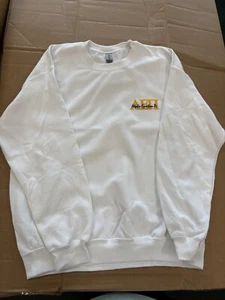 Alpha Epsilon Pi White Crewneck Sweatshirt w/Embroidered Letters sz XL - Picture 1 of 3
