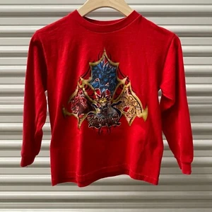 VINTAGE Youth 90s Yu-Gi-Oh! Red Long Sleeve T- shirt - Picture 1 of 4