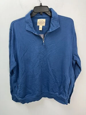 St. John's Bay 蓝色模拟领长袖运动衫男式 XL 码四分之一拉链 — 第 1/4 张图片