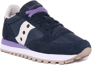 Saucony Jazz Original Womens Lace Up 80s Retro Trainers In Navy Size UK 3 - 8 - Picture 1 of 12