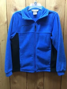 Columbia Blue and Black Fleece Jacket Full Zip Kids Child Size 14/16  Youth - Picture 1 of 12