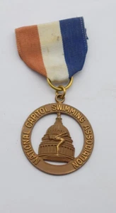 Vintage 1969 National Capitol Swimming Association Breast Stroke Ribbon Medal - Picture 1 of 5