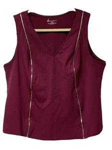 Lane Bryant Plus 1X TOP VIOLETT DOPPELREISSVERSCHLUSS STRICKBLUSE GRÖSSE 18/20 DAMEN - Bild 1 von 6