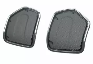 Genuine Indian PowerBand Audio Saddlebag Speaker Bezels Pair Chrome 2883665-156 - Foto 1 di 3