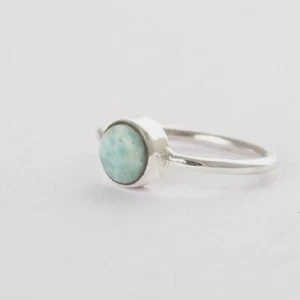Larimar Edelstein 925 Sterlingsilber Schmuck Handmade Geschenk Ring Alle Größe