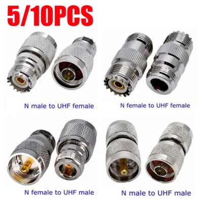 5/10PC PL259 SO239 UHF to N Male Female RF Coaxial Converter Coax Adapter UHF-N - Image 1 of 4