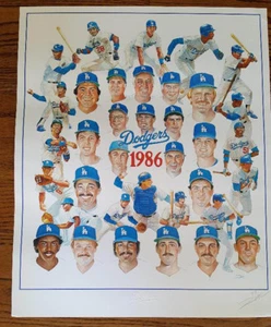 DE COLECCIÓN DODGERS~IMPRESIÓN DE EQUIPO1986~ FIRMADA POR EL ARTISTA JAMES ZAR AUTENTICIDAD ANTIGUA GALERÍA PROFESIONAL - Imagen 1 de 2