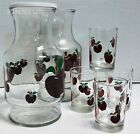 Vintage* Apple*  2 *Pitchers/Carafes* & * 4 Juice Glasses * 20014A S80