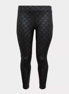 Torrid Full Length Signature Waist Foil Mermaid Legging Black 3X #B91894 - Picture 1 of 4
