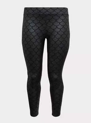 Legging de sirena tórrido de longitud completa firma cintura alta negro 1X #41416 Foto 1 de 4