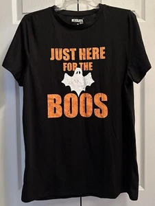 Here for the Boos Ghost Graphic Halloween T Shirt Size Medium - Picture 1 of 3