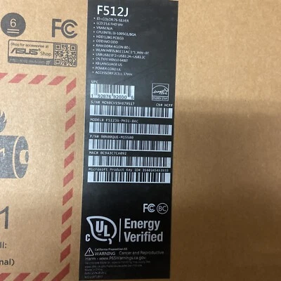 Asus VivoBook 15 F512JA-PH31-BAC 15.6" FHD Intel Core i3-1005G1 4GB 128GB SSD  - Image 1 of 2