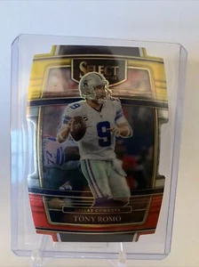 TONY ROMO Yellow & Red PRIZM DIE CUT CONCOURSE LEVEL 2021 PANINI SELECT NO. 42 - Picture 1 of 2