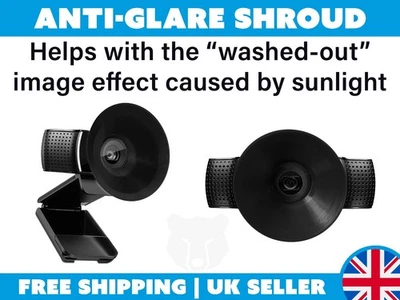 Logitech Webcam Anti-Glare Lens Hood Shroud Visor Shade C920 C922 C930e Pro HD - Image 1 of 4