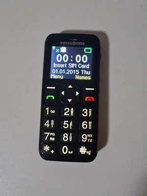 swiss one Handy Mobilphone Grosstastentelefon Senioren BBM 410 Schwarz - Bild 1 von 4