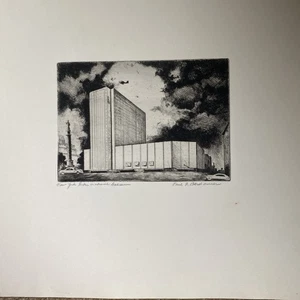 Original Paul Berdanier Drypoint Etching NY National Colesuem - Picture 1 of 5