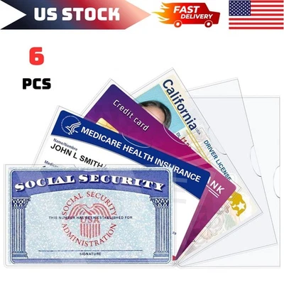 6 Pack Social Security Card Protector Sleeves/New Medicare Card Protector Sleeve