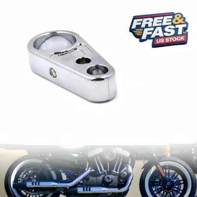 Universal Motorcycle 1" Handlebar Chrome Aluminum Clamp for Brake Clutch Cable​ Foto 1 de 4