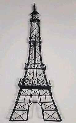Torre Eiffel Decoración Pared Joyería Colgador Exhibición de Tarjetas Alambre de Metal Negro Imagen!  Foto 1 de 4