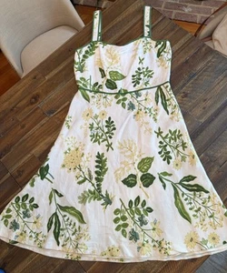 Ann Taylor Loft Leinen Sommer Blumen Kleid Gr. 8 - Bild 1 von 15