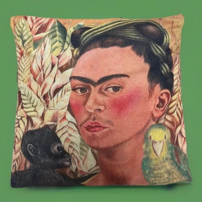 Seltenes Frida Kahlo Bedrucktes Kissen Leinen Kissenbezug Kissenhülle Eckig Bezug - Bild 1 von 2