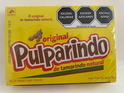 Caramelo mexicano de tamarindo salado caliente original Pulparindo De la Rosa 20 piezas Foto 1 de 3