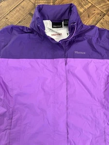 Chaqueta de lluvia cortavientos Marmot Outdoor cremallera completa para mujer talla XL color púrpura A23 - Imagen 1 de 16