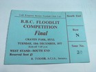 RARE MATCH TICKET 1977 BBC2 FLOODLIT FINAL HULL KR V ST HELENS 13TH DECEMBER