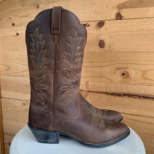 Ariat 7.5B/38m Womens Heritage Boots Western Stitch Chocolate Brown Cowgirl Boho - Picture 1 of 10