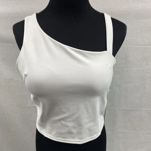 Lululemon Everlux asymmetrisches kurz geschnittenes Tennis-Tanktop Größe 10 weiß Damen " - Bild 1 von 8