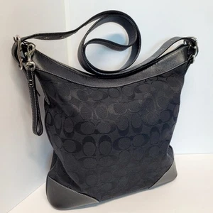 Coach Signature Hobo Handtasche schwarz Canvas Leder Nr. J3K-6346 - Top - Bild 1 von 18