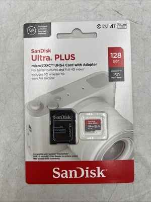 Sandisk Ultra Plus microSDXC UHS-I with Card Adapter 16gb Full HD Video - Image 1 of 2