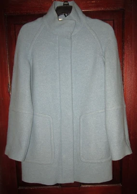 Talbots Petites P XS S 100% Boiled Wool Jacket Cardigan Top Zip Pockets Long VTG - Image 1 of 3