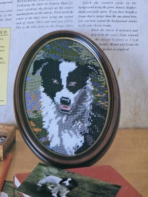 Border Collie Dog Panel Cushion Needlepoint Embroidery Pattern - image 1 of 2