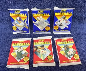 1992 SCORE MAJOR LEAGUE BASEBALL - SERIES-1 & 2 CARDS - 6 Factory SEALED PACKS - Picture 1 of 2