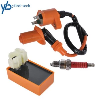 Racing AC CDI Box Ignition Coil Spark Plug For GY6 50cc-150cc ATV Moped Scooters - Image 1 of 4