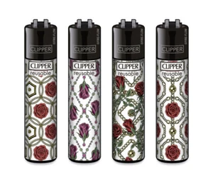 Clipper Classic Encendedor Serie 'Roses and Gold' 4 Piezas Encendedores NUEVO Set - Imagen 1 de 2