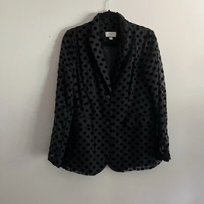 Blazer largo clásico de vacaciones con punto de terciopelo negro para mujer J.Crew Collection 6 Foto 1 de 4