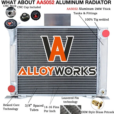 3 Row Aluminum Radiator For 1982-1994 1990 Ford Ranger V8 Engine Conversion Swap - Image 1 of 4