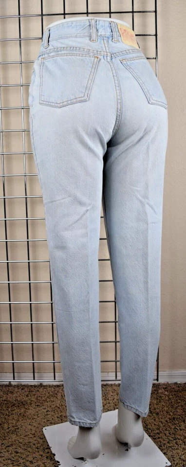 Vintage Bongo Jeans 26 x 29 80s Light Blue High Waist Tapered Button Fly MadeUSA - Image 1 of 4