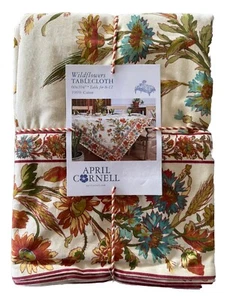 NUEVO CON ETIQUETAS Mantel April Cornell WILDFLOWERS 60 X 104 Colores Otoño NUEVO - Imagen 1 de 3
