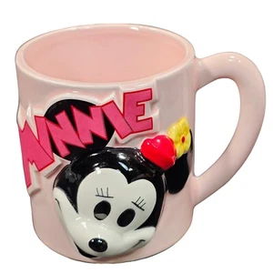 Taza de café Disney rosa Minnie Mouse en relieve Japón DE COLECCIÓN - Imagen 1 de 10