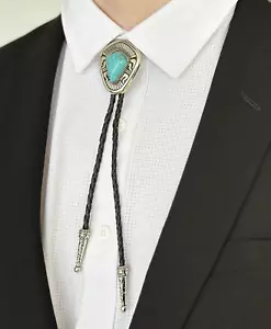 Totem Türkis Herren Bolokrawatte Bräutigam Hochzeit Halskette Western Cowboy Krawatte - Bild 1 von 4