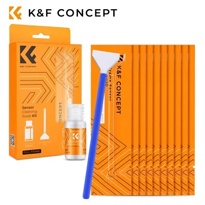 K&F Concept Sensor Reinigungsset 10x Mikrofaser Swabs 24mm für Vollformat-Kamera