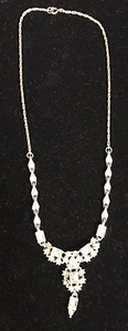 Collar BOGOFF Art Deco Años 40 FIRMADO Estrás Esmeralda y Piedras Corte Redondo  - Imagen 1 de 10