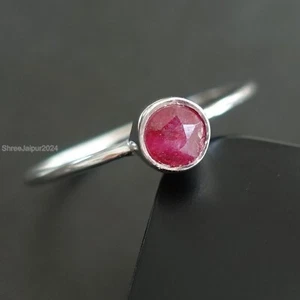 Ruby Stone Ring 925 Sterling Silver Band Women Handmade Jewelry All Size SJ66 - Picture 1 of 5