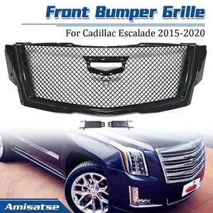 Car Front Bumper Grille Honeycomb For Cadillac Escalade 2015-2020 2016 Black - Picture 1 of 10